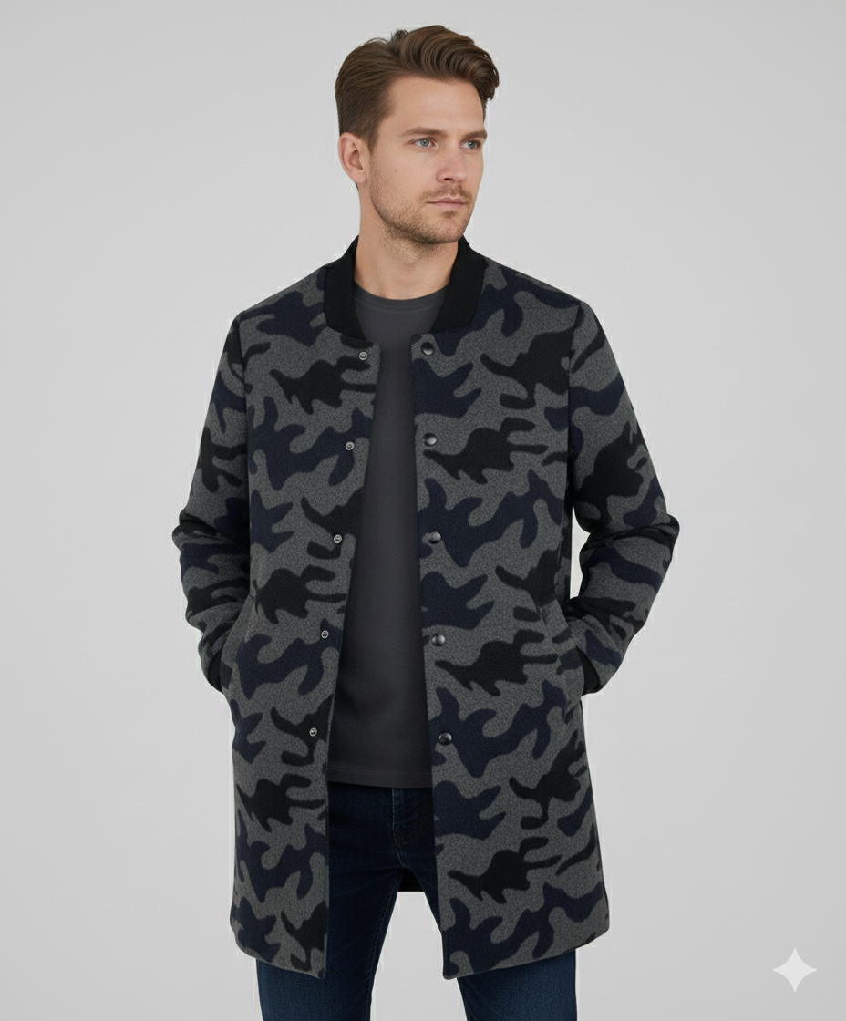 Cheetah Pattern Long Coat (Unisex).                            Length: 38-40, Chest: 21-23, Sleeve: 24.5-25