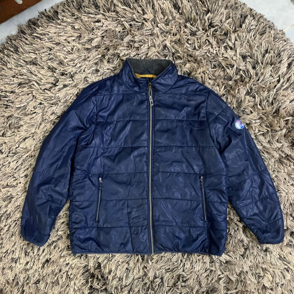Polyster Dark Blue  Puffer Jacket(Thrift)