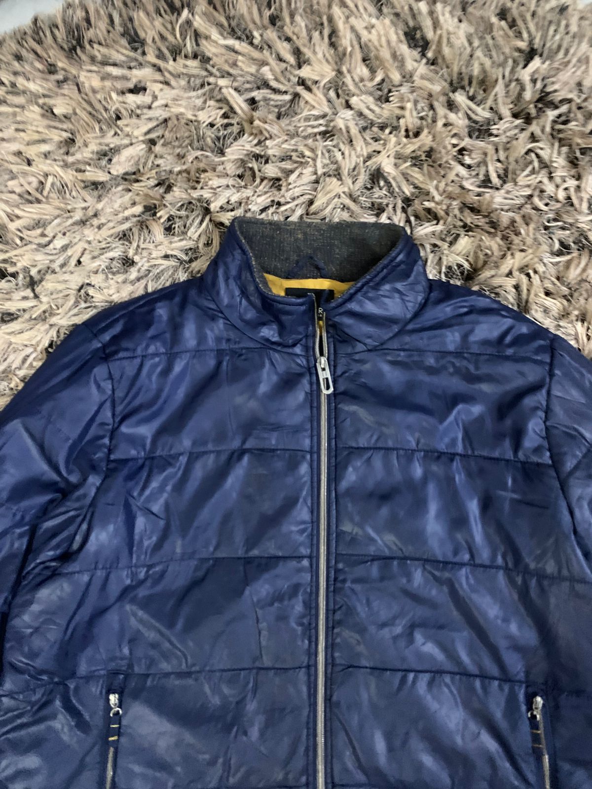 Polyster Dark Blue  Puffer Jacket(Thrift)