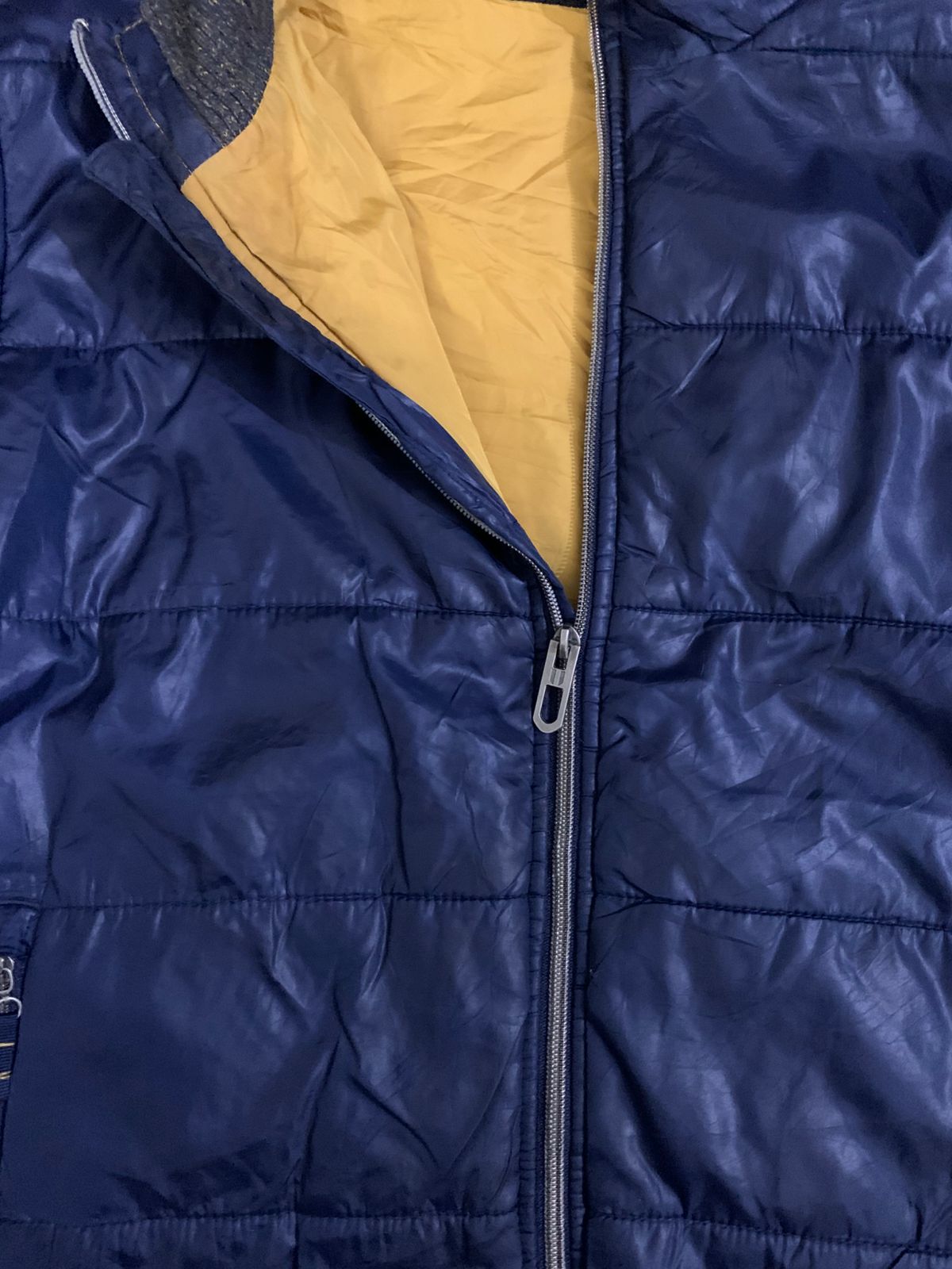 Polyster Dark Blue  Puffer Jacket(Thrift)