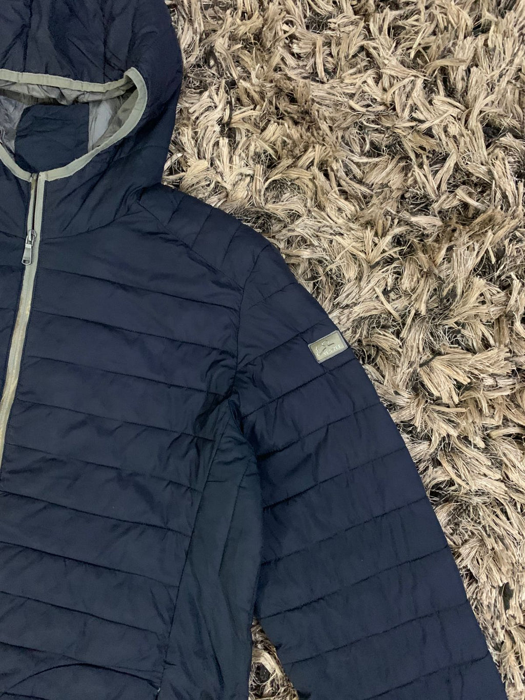 Black&Grey Line Puffer Jacket(Thrift)