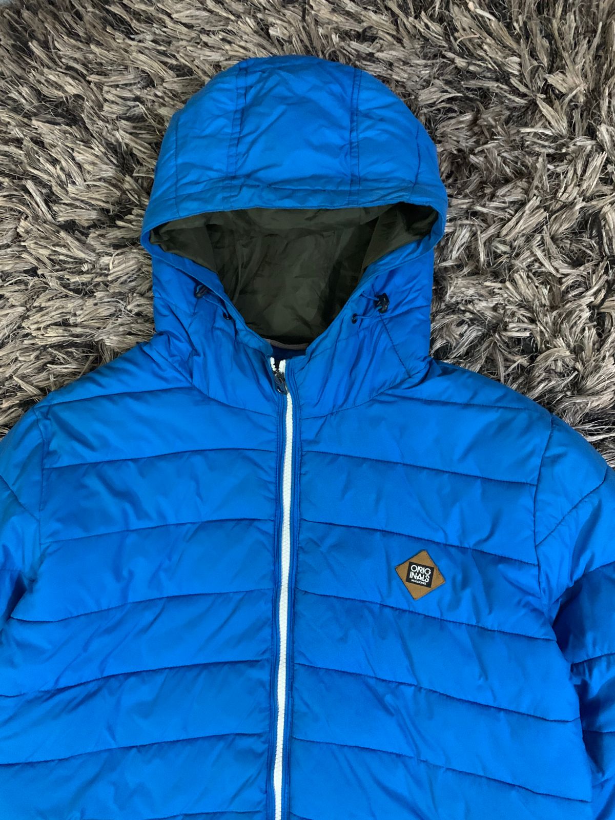 ELECTRIC Blue Hooded Puffer Jacket (Thrift)