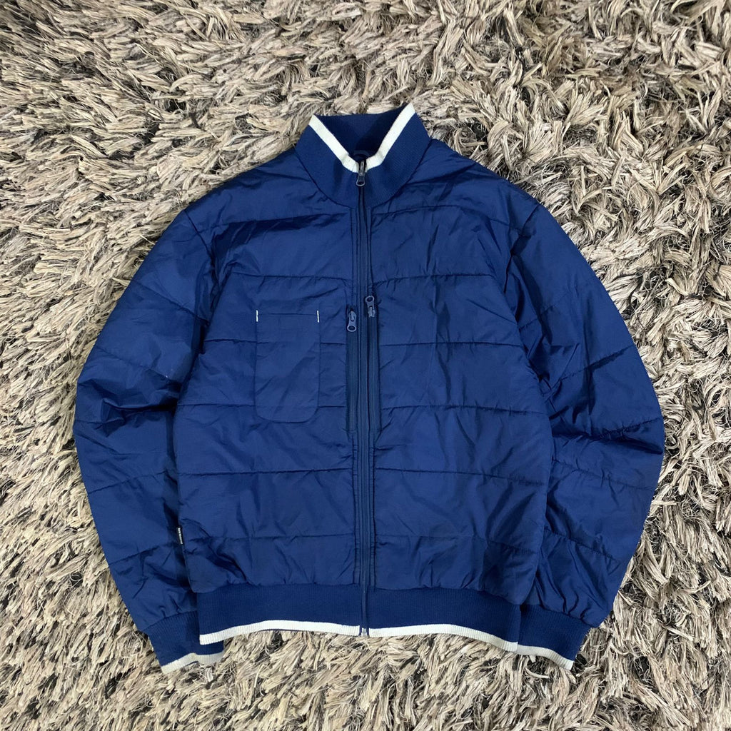Navy Blue Quilted Puffer Jacket (Thrift)