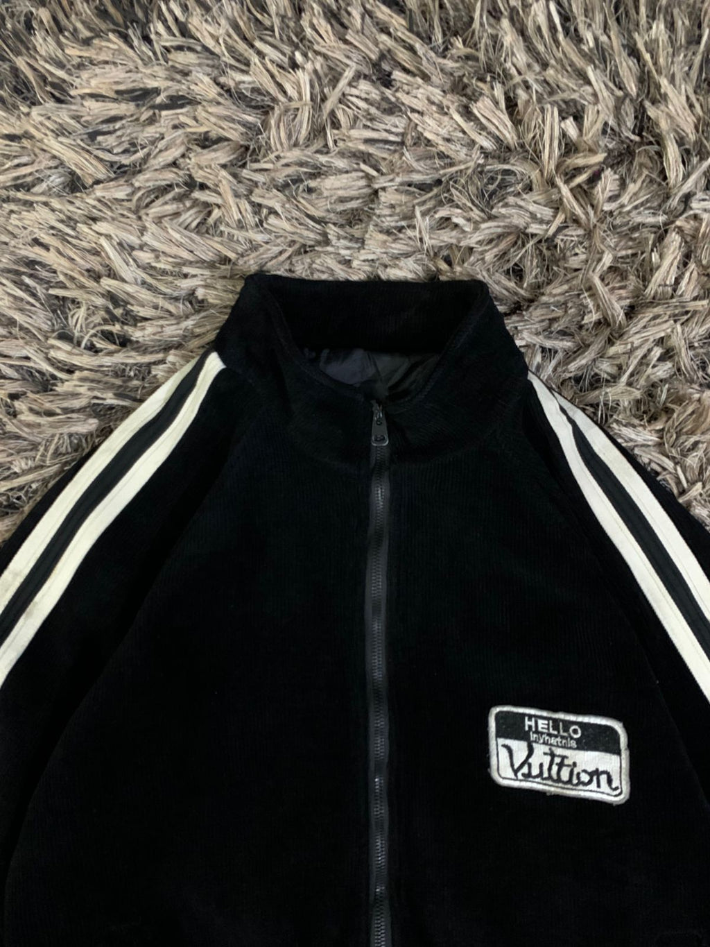 varsity jacket white stripe  (Thrift)