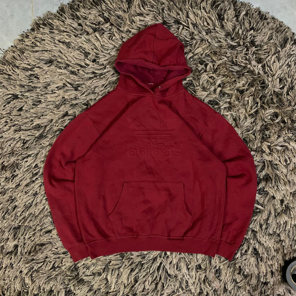 (ADIDAS) MAROON HOODIE (Thrift)