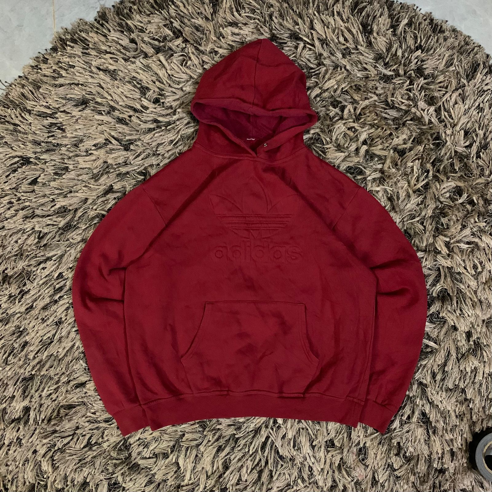 (ADIDAS) MAROON HOODIE (Thrift)