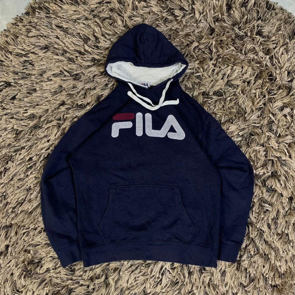 (FILA) NAVY HOODIE (Thrift)