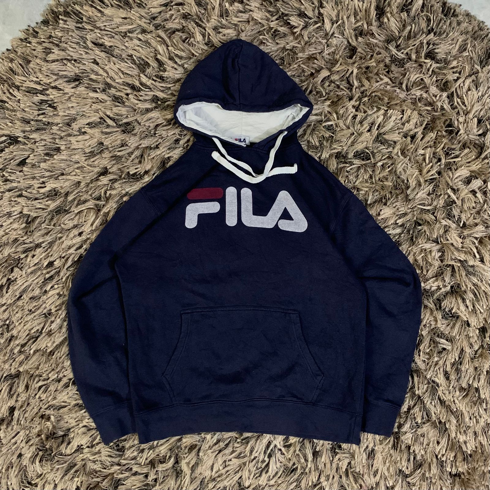 (FILA) NAVY HOODIE (Thrift)