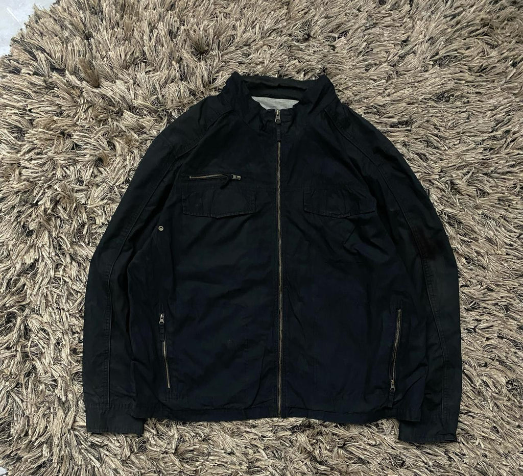 Black Ban Biker Jacket (thrift)